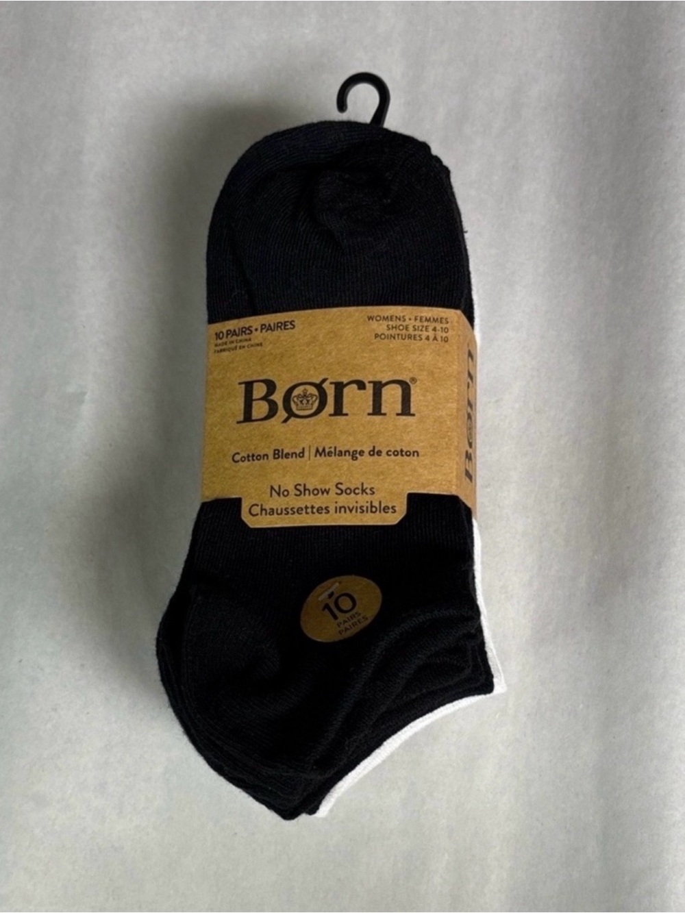 New Born Socks Women’s 10 Pair Cotton Blend Black & White No Show Socks Casual